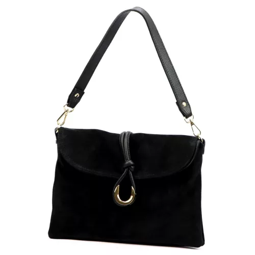 Luka 25-002 fekete női bőr válltáska 31 x 21 x 7 cm