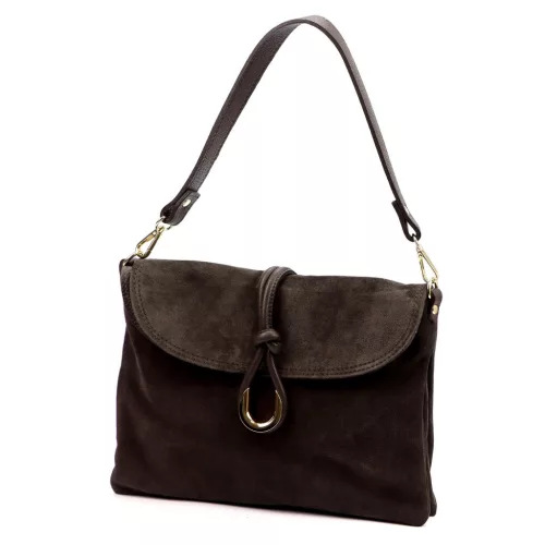 Luka 25-002 sötétbarna női bőr válltáska 31 x 21 x 7 cm