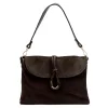 Luka 25-002 sötétbarna női bőr válltáska 31 x 21 x 7 cm
