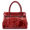 Luka 20-054 MN bordó női bőr kézitáska 36 x 26 x 14 cm