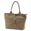 Luka 25-007 2w1 taupe női velúr bőr kézitáska 42 x 28 x 16 cm