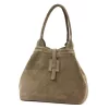 Luka 25-007 2w1 taupe női velúr bőr kézitáska 42 x 28 x 16 cm
