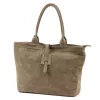 Luka 25-007 2w1 taupe női velúr bőr kézitáska 42 x 28 x 16 cm