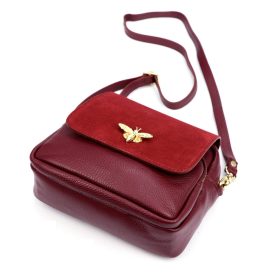 Luka 19-68-05 bordó női bőr válltáska 21 x 18 x 10 cm
