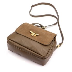 Luka 19-68-05 drapp női bőr válltáska 21 x 18 x 10 cm