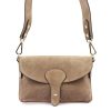 Luka 24-071 taupe női velúr bőr bőr kézitáska 22.5 x 14.5 x 4.5 cm