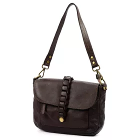 VS 041 női, barna bőr válltáska 30 x 21 x 9 cm