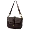 VS 041 női, barna bőr válltáska 30 x 21 x 9 cm