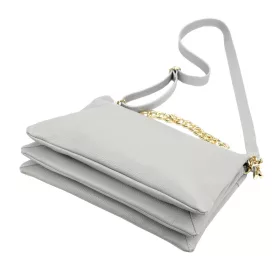   Luka 23-007 szürke bőr kézitáska, válltáska 24 x 16 x 9 cm