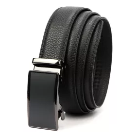   Nordee BA003 férfi fekete automata csatos bőr öltöny öv 120 x 3.5 cm