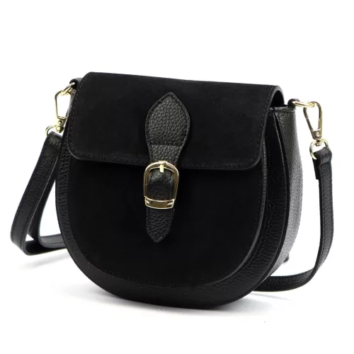 Luka 25-045 fekete női bőr válltáska 19.5 x 18 x 10 cm