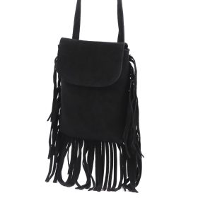   Luka 25-048 fekete női bőr mobiltartó, válltáska 16 x 21 x 5 cm