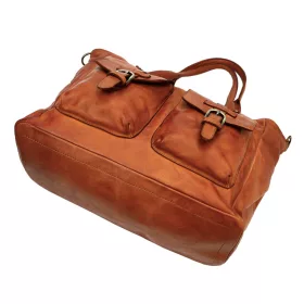 VS 024-02 barna női bőr válltáska 46 x 30 x 20 cm