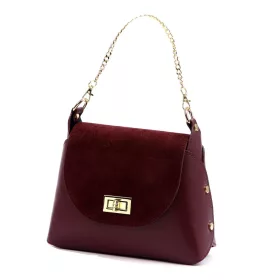   Luka 25-050 bordó női bőr kézitáska, válltáska 23 x 17 x 9 cm