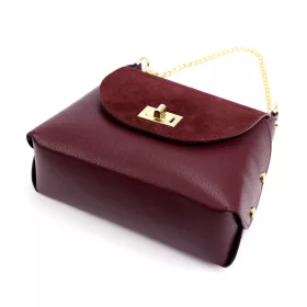   Luka 25-050 bordó női bőr kézitáska, válltáska 23 x 17 x 9 cm