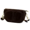 Luka 25-053 sötétbarna női velúr bőr válltáska 24 x 14 x 8 cm