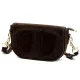 Luka 25-053 sötétbarna női velúr bőr válltáska 24 x 14 x 8 cm