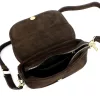 Luka 25-053 sötétbarna női velúr bőr válltáska 24 x 14 x 8 cm