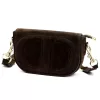 Luka 25-053 sötétbarna női velúr bőr válltáska 24 x 14 x 8 cm
