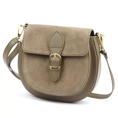 Luka 25-045 taupe női bőr válltáska 19.5 x 18 x 10 cm