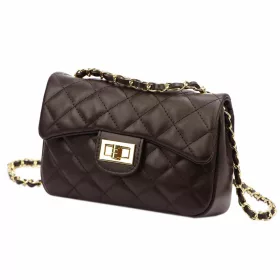   Luka 20-042 sötétbarna női bőr oldaltáska 21.5 x 14 x 8.5 cm