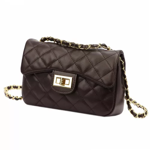 Luka 20-042 sötétbarna női bőr oldaltáska 21.5 x 14 x 8.5 cm