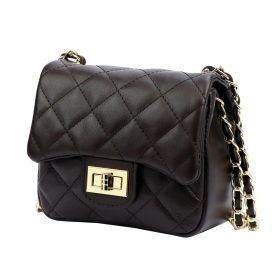   Luka 25-066 sötétbarna női bőr válltáska 17 x 14.5 x 10 cm