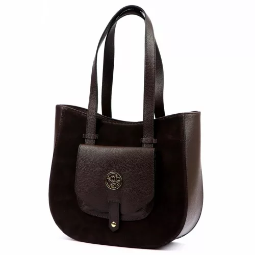 Gregorio 1729 barna  női bőr shopper 36 x 32 x 12 cm