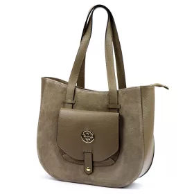 Gregorio 1729 drapp női bőr shopper 36 x 32 x 12 cm