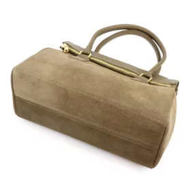 Luka 24-095 MN női taupe bőr kézitáska 37 x 25 x 15 cm