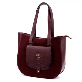 Gregorio 1729 bordó női bőr shopper 36 x 32 x 12 cm