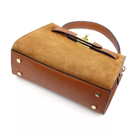 Luka 24-086 camel női bőr kézitáska 25.5 x 18 x 11 cm