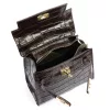 Luka 19-17 MN CROCO barna női bőr kézitáska, válltáska 23 x 19 x 12 cm