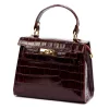 Luka 19-17 MN CROCO bordó női bőr kézitáska, válltáska 23 x 19 x 12 cm