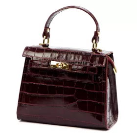   Luka 19-17 MN CROCO bordó női bőr kézitáska, válltáska 23 x 19 x 12 cm