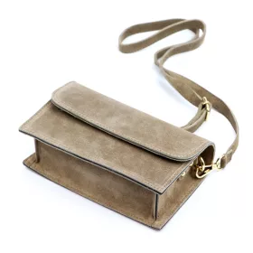 Luka 25-070 taupe női bőr válltáska 19.5 x 12 x 7 cm