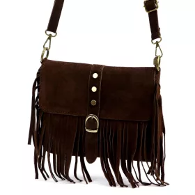   Luka 25-074 barna női velúr bőr válltáska, oldaltáska 24 x 23 x 6 cm