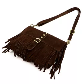   Luka 25-074 barna női velúr bőr válltáska, oldaltáska 24 x 23 x 6 cm