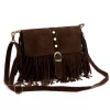 Luka 25-074 barna női velúr bőr válltáska, oldaltáska 24 x 23 x 6 cm