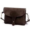 Luka 24-071 D INSTAGRAMKA sötétbarna női velúr bőr oldaltáska 24.5 x 18 x 6 cm