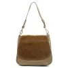 Luka 25-076 taupe női bőr válltáska 30 x 26 x 13 cm