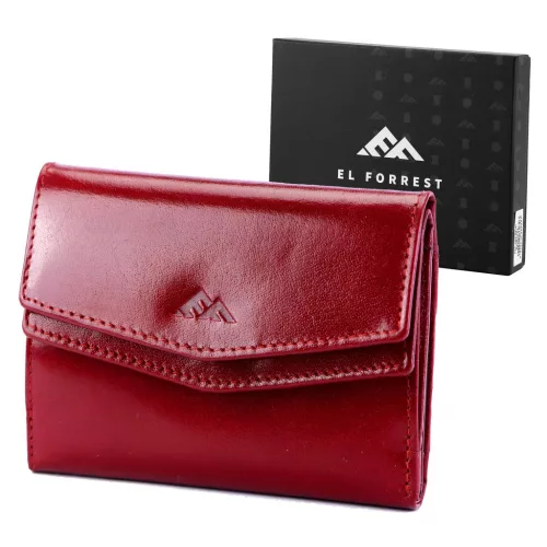 EL FORREST 936-480 RFID piros női bőr pénztárca 12 x 9 x 3 cm