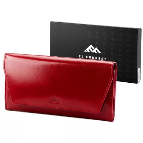 EL FORREST 812-480 RFID női piros bőr pénztárca 18.5 x 9 x 3 cm
