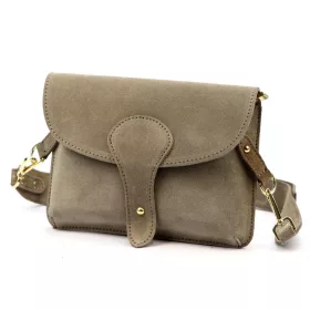   Luka 24-071 D INSTAGRAMKA taupe női velúr bőr oldaltáska 24.5 x 18 x 6 cm