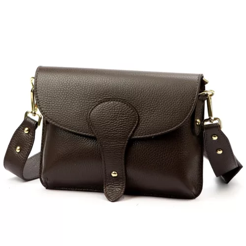 Luka 25-033 / 24-076 D DOLLARO INSTAGRAMKA sötétbarna női bőr oldaltáska 24 x 18 x 6 cm