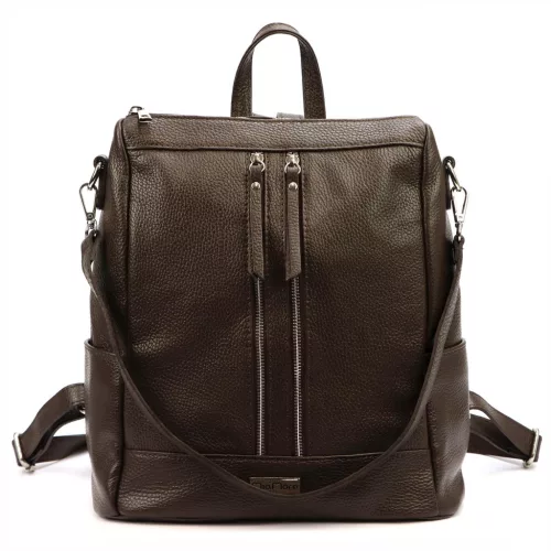 MiaMore 01-061 DOLLARO barna női marhabőr hátizsák 33 x 33 x 16 cm