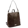 MiaMore 01-061 DOLLARO barna női marhabőr hátizsák 33 x 33 x 16 cm