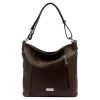 MiaMore 01-045 DOLLARO barna női bőr válltáska 35 x 30 x 13 cm