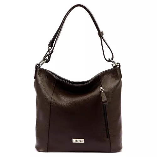 MiaMore 01-045 DOLLARO barna női bőr válltáska 35 x 30 x 13 cm