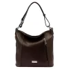 MiaMore 01-045 DOLLARO barna női bőr válltáska 35 x 30 x 13 cm